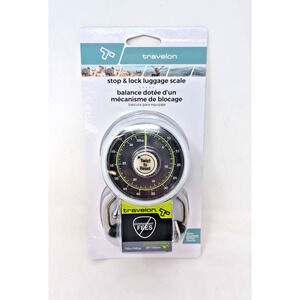 Travelon Stop & Lock 75 LB Hanging Luggage Scale w/ Measuring Tape Travel Tool
